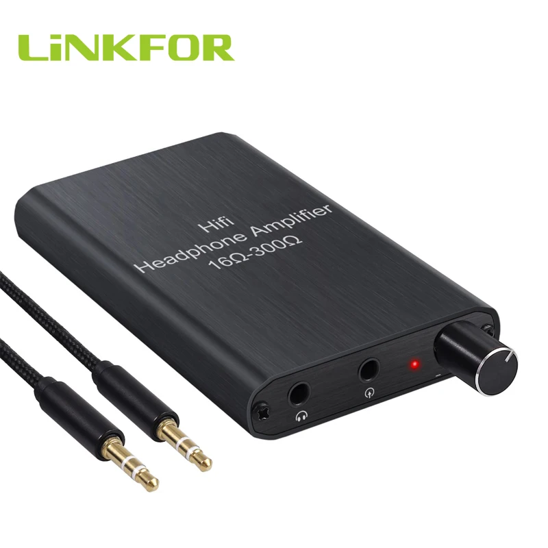 Linkfor HI FI Earphone Headphone Amplifier 16-300Ω untuk MP3 MP4 Ponsel Komputer Portable 3.5 Mm Aux Amp