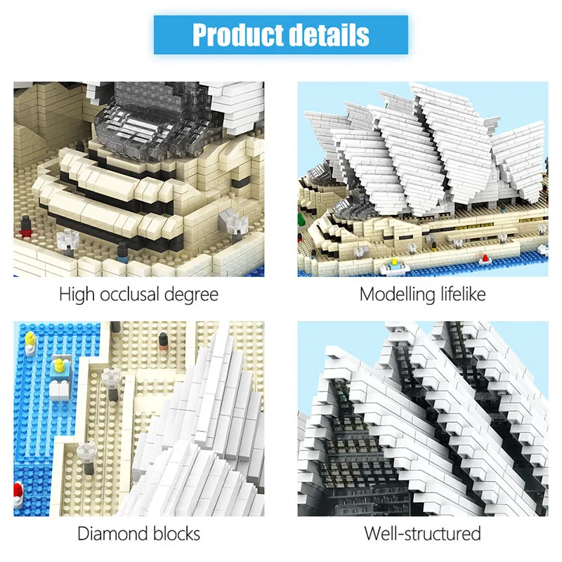 4131PCS Mini Diamond Blocks Famous City Architecture Sydney Opera House Model Building Blocks Bricks Toys for Children Gifts