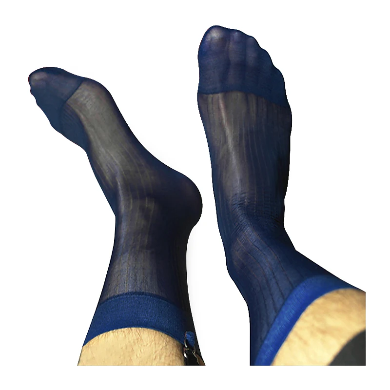 High Quality Men Sheer Silk Black Socks Transparent Sexy Men Dress Suit Formal Socks See Through Drop Shipping