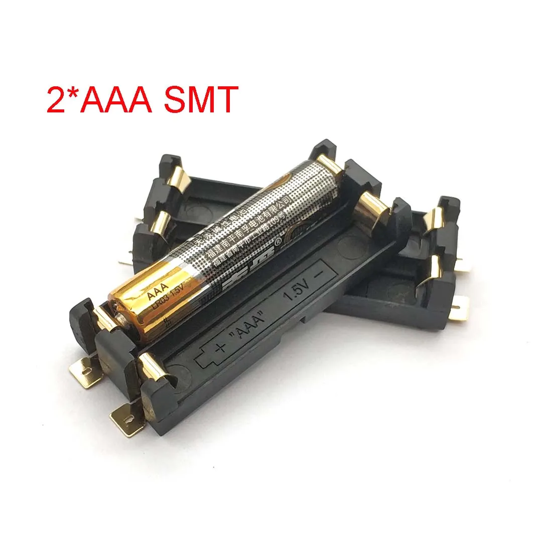 2 AAA Battery Holder SMD SMT High Quality Battery Box with Bronze Pins TBH-3A-2A-SMT