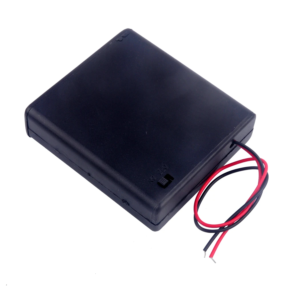 20pcs 4 Slot AAA Battery Case Holder Cover Shell with Switch Wire Leads for 4pcs AAA Batteries 4 Cell Battery Box