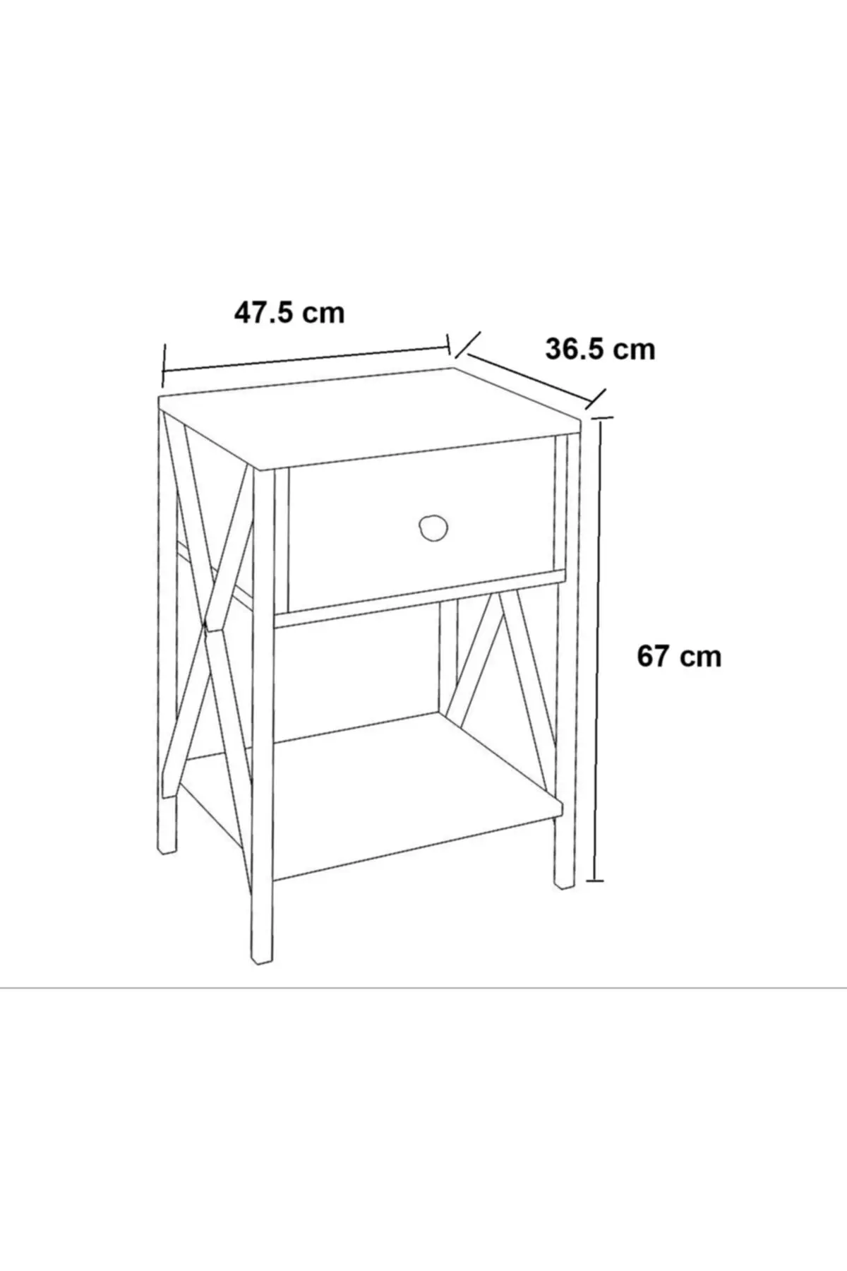 Noyer Albero table de Chevet En Métal