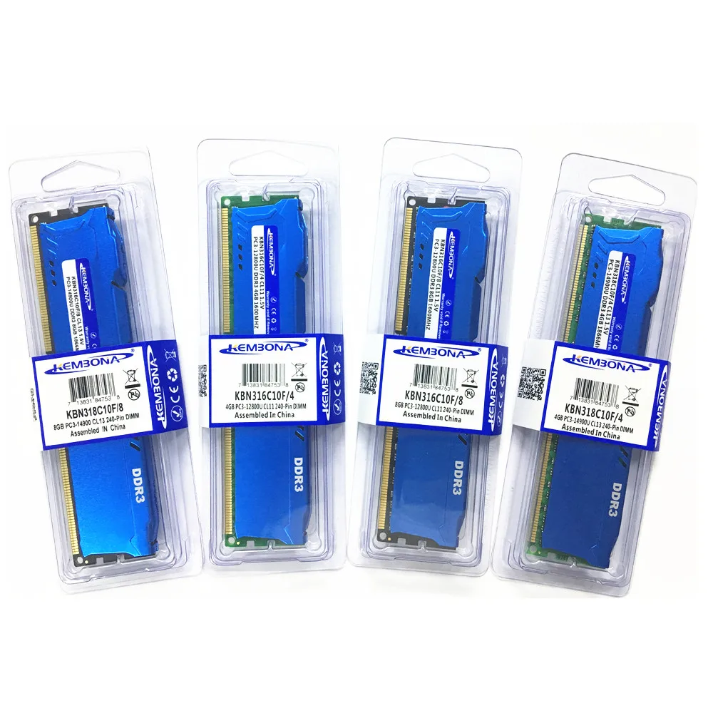KEMBONA New Sealed DDR3 1866mhz/1600mhz/1333mhz/1066mhz 8G/4GB/2GB Desktop RAM Heat Sink Memory/Lifetime Warranty
