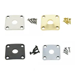 Metal Curved Bottom Jack Plate Square Jackplate w/ Screws Fits For Gibson Les Paul Chrome/Nickel/Black/Gold