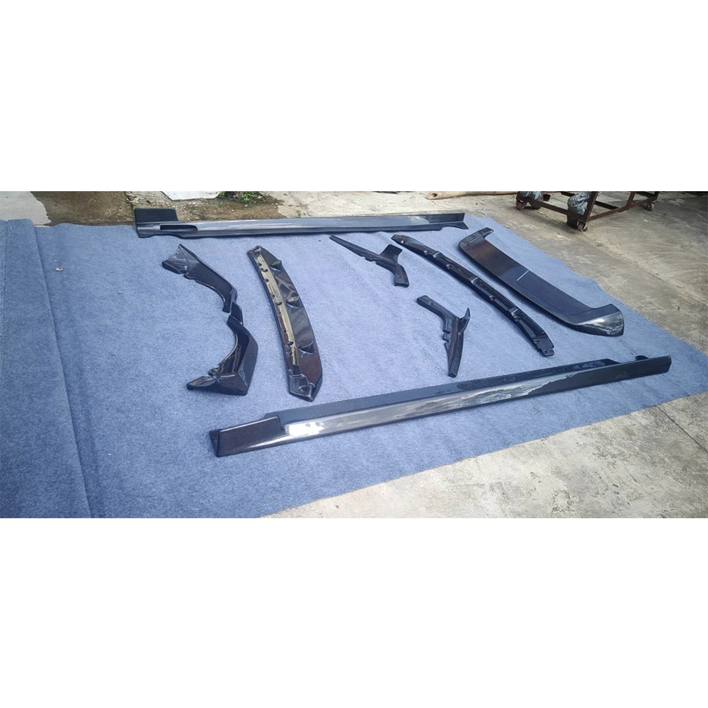 X7 Bodykit Serat Karbon Edisi Hitam Bibir Depan & Diffuser & Rok Samping untuk G07 X7 dengan Paket M Kit Bodi Mobil Balap Otomatis