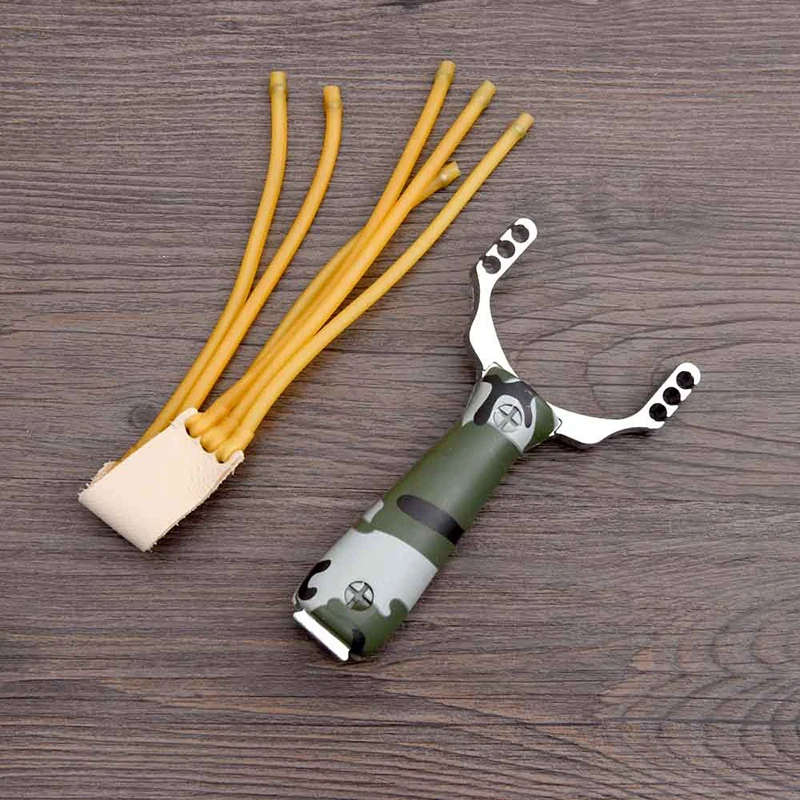 Powerful Slingshot AluminiumAlloy Slingshot Catapult Bow Camouflage Un-hurtable Outdoor Game Hunting Sling shot Hunt Accessories