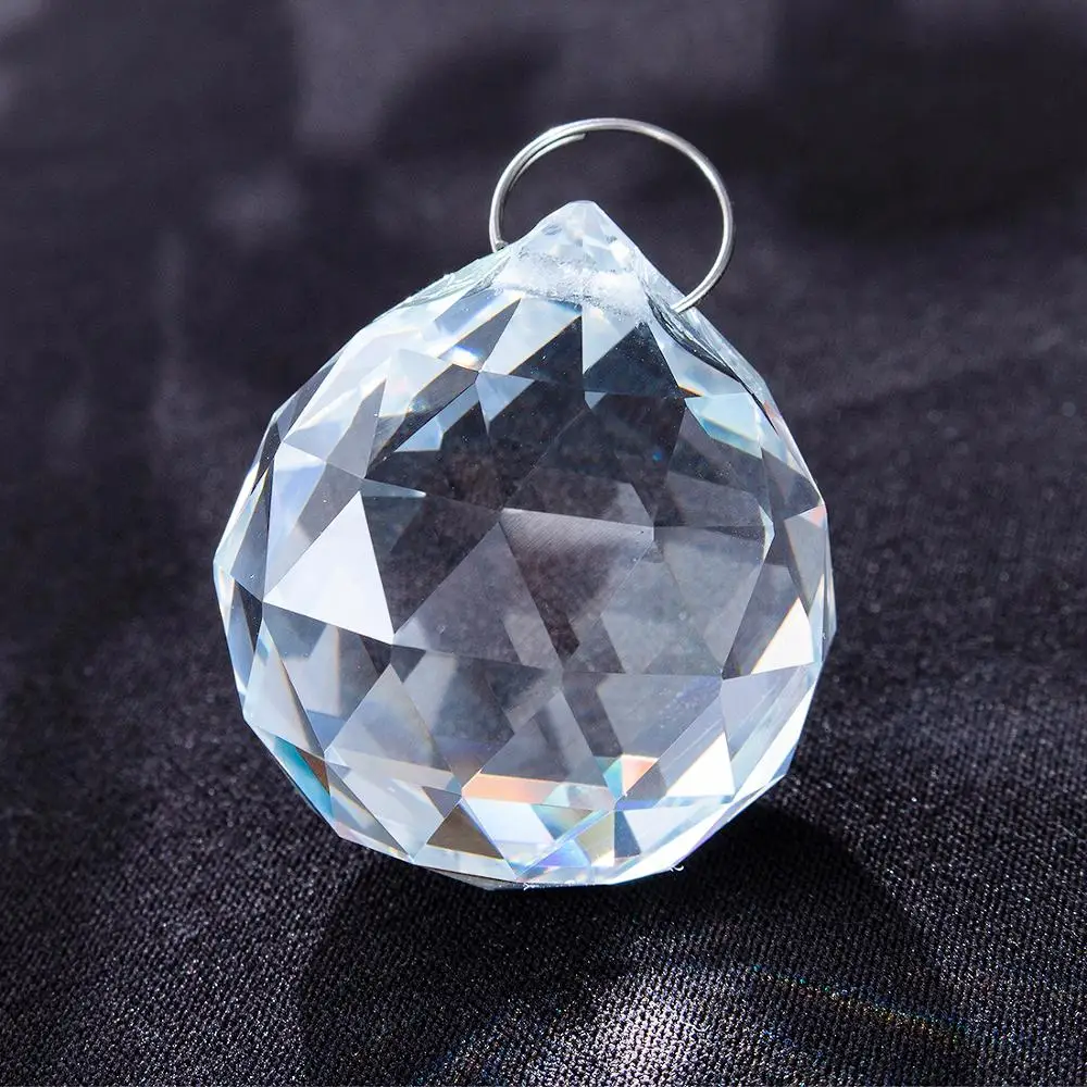 H&D 5pcs/lot 20mm Clear Faceted Crystal Chandelier Parts Pendant Prisms Lighting Ball feng shui Suncatcher Wedding Home Decor