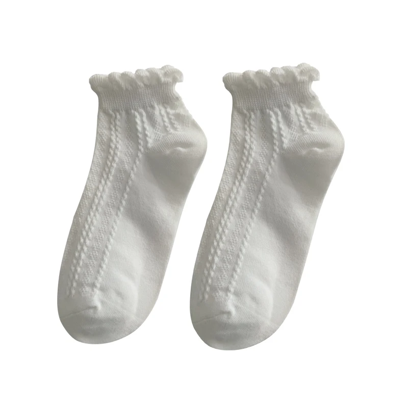 Summer Thin Breathable Cute Princess Lolita Lace Cotton Socks White Bubble Socks Women