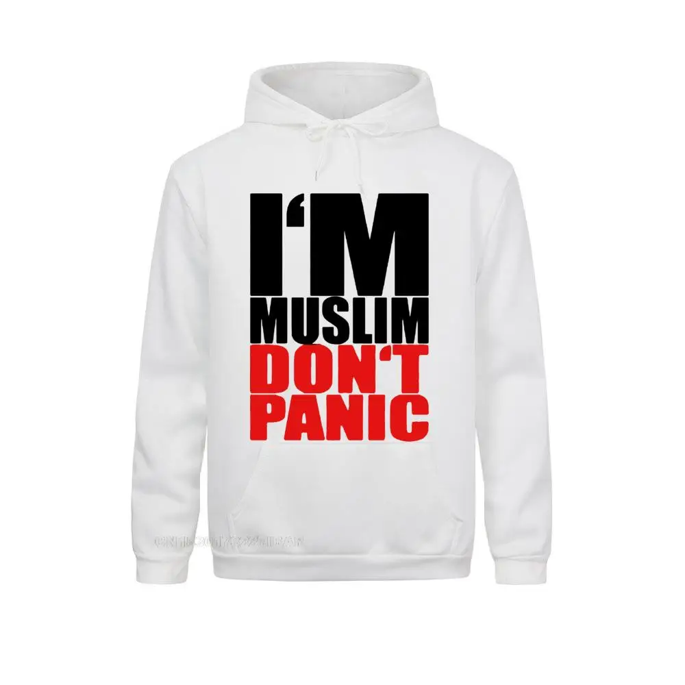 I AM MUSLIM DO NOT PANIC Funny Letter Harajuku Hoodies Cotton Leisure Long Sleeve Anime Tshirt Mens Fall Sweatshirt