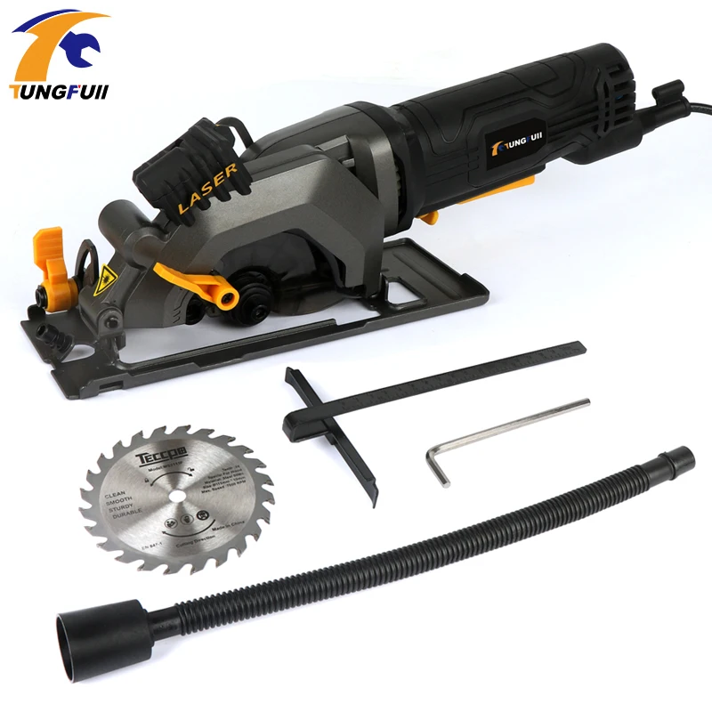 600W DIY Mini Circular Saw with Laser Multifunction Handheld Electric Chainsaw Portable Flip Chip Cutting Machine Woodworking