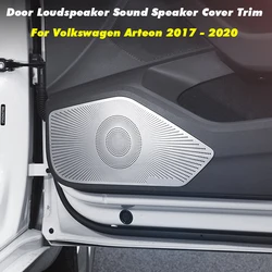 For VW Volkswagen Arteon 2017 2018 2019 2020 Car Door Loudspeaker Sound Chrome Speaker Cover Trim Frame Sticker Interior