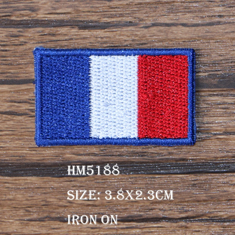 American German France Russia United Kingdom Flag Icon Embroidery Applique Patch For Clothes DIY Iron on Badges on the Backpack