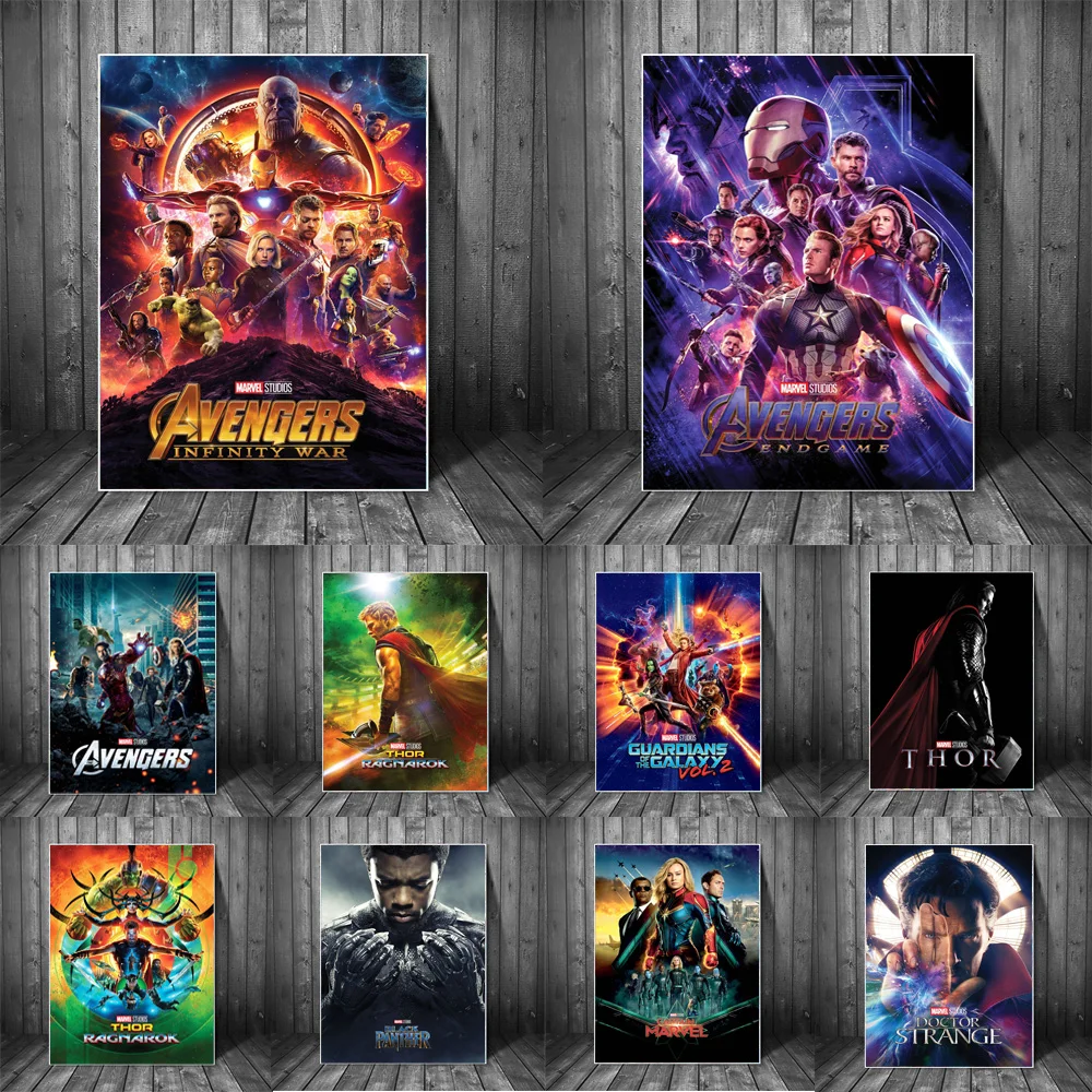 Marvel Movie Posters The Avengers Moive Canvas Paintings on the Wall Art Captain America Iron Man Infinity War Decor Pictures