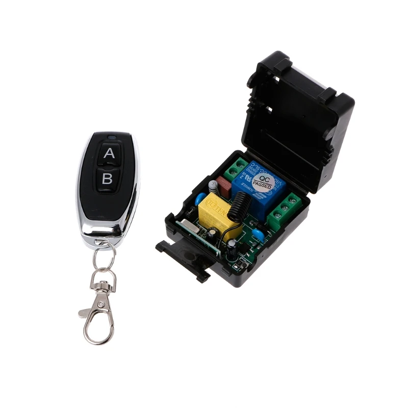 AC 220V 10A 1CH RF 433MHz Wireless Remote Control Switch Receiver + Transmitter Kit QX2B