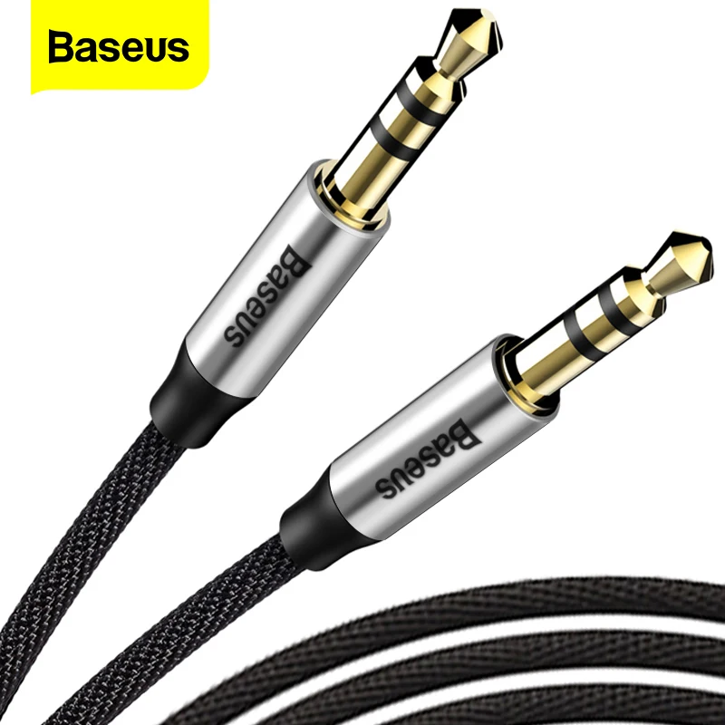 Baseus-kabel audio, jack 3,5mm męski-męski, AUX, do Samsunga S10, samochodowe słuchawki, głośnik, przewód, drut