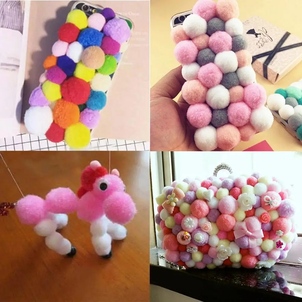 300pcs 10mm Multicolor Soft Fluffy Pom Pom Ball Handmade Pompom For Kids Toys DIY Craft Supplies