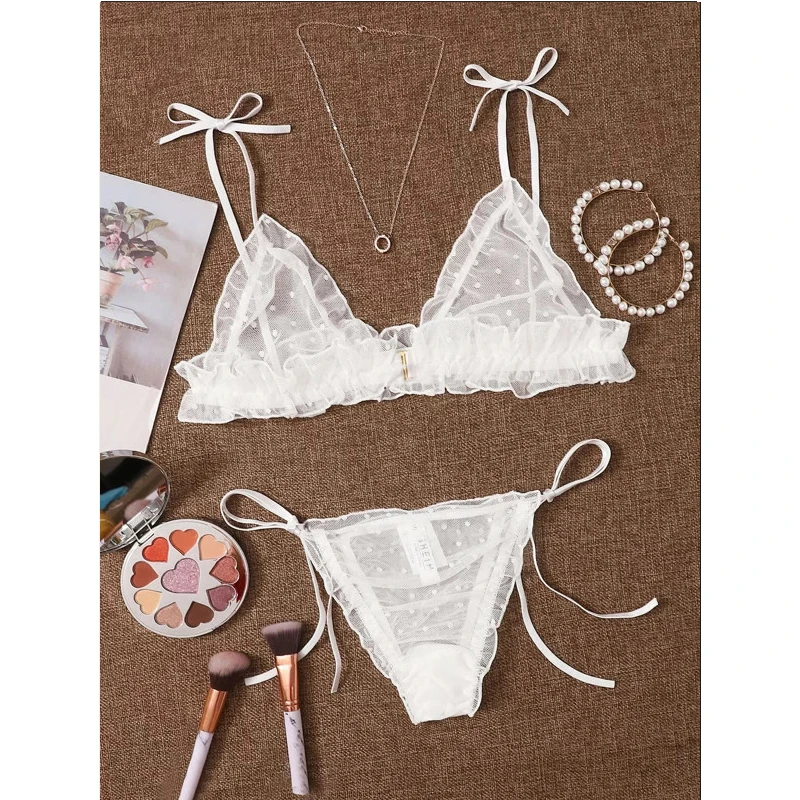 

Sexy Lingerie Set Women Lace Strappy Push Up Bra Set Erotic Lingerie Porno Femme Wire Free Underwear Bralette Set Lingerie Woman