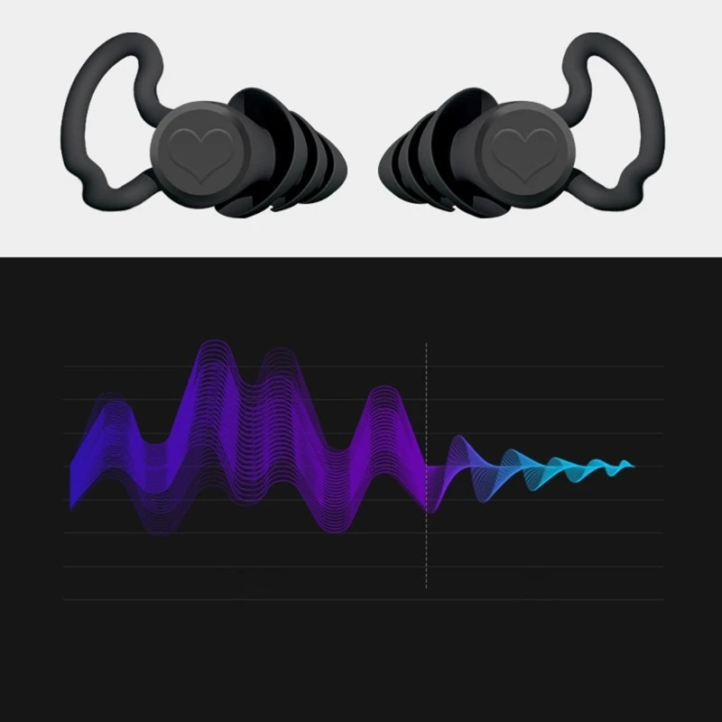 Pack of 2 Reusable Silicone Earplugs Noise Cancelling 40 dB High snr 3-Layer Reduction Noise Great for Gift Giveaway