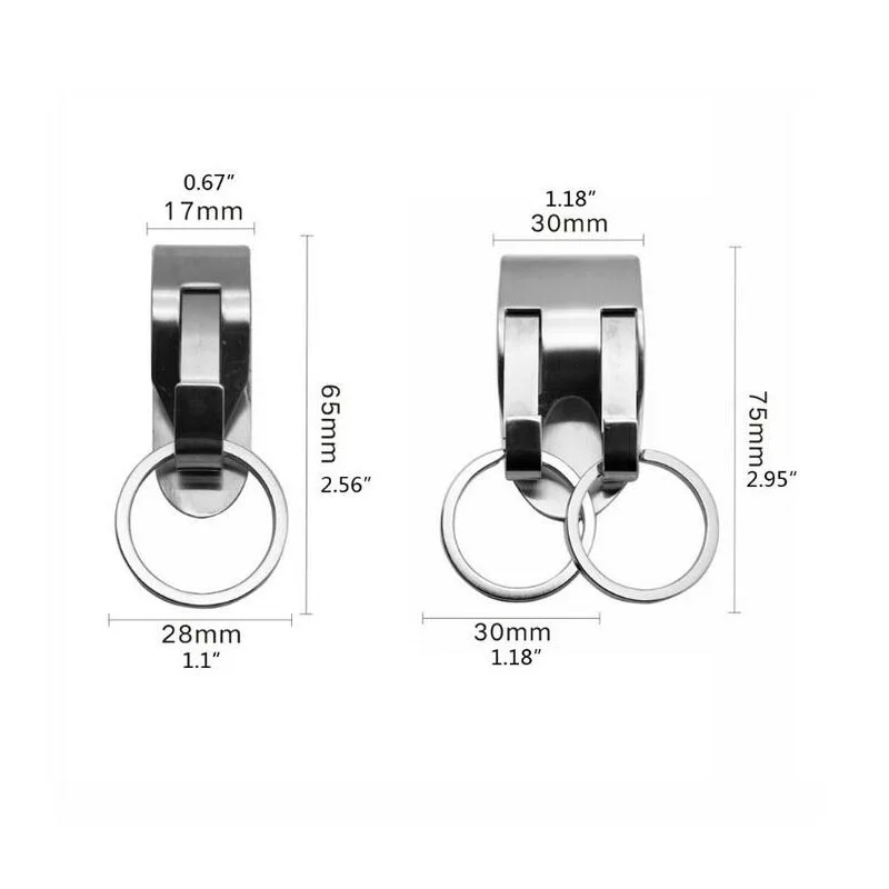 Edelstahl-Schlüsselanhänger, Sicherheitsclip, robuster Gürtel, Schlüsselclip, Gürtel, Schlüsselanhänger, 2, abnehmbare Schlüsselanhänger, Gürtel, Schlüsselhalter, Zubehör – Detail 5