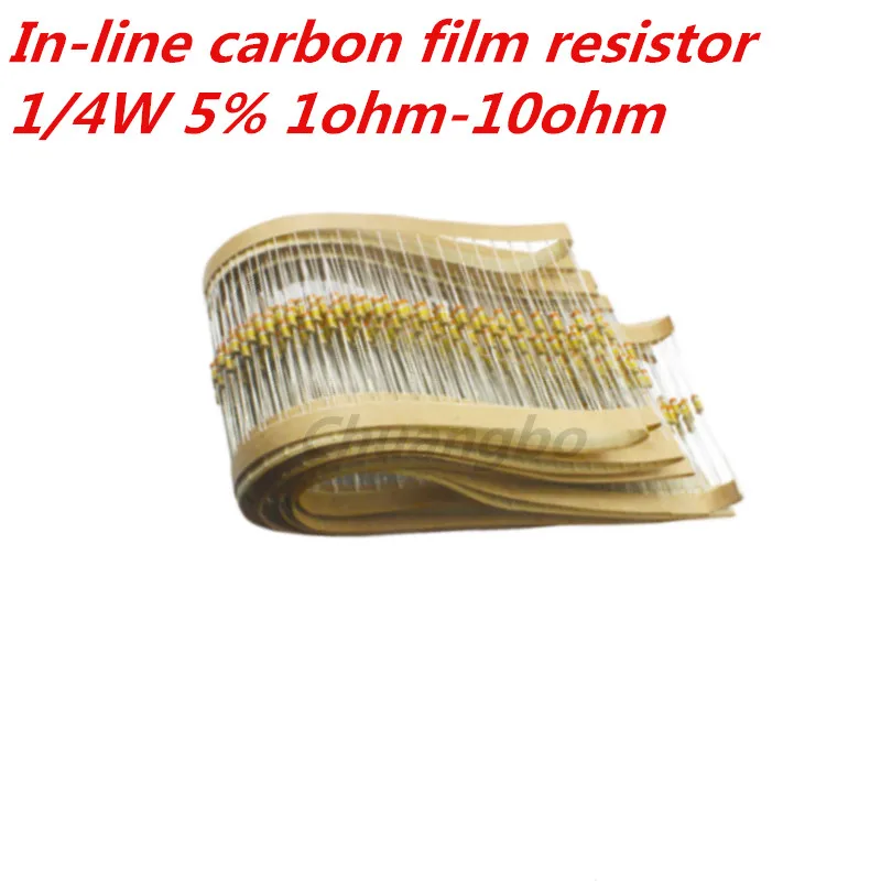 100PCS /Set 1/4W Carbon film re 5% 1R~10M Kinds Each Value Metal Film Resistor Assortment Kit resistors 10K 100R 20K 3R 10M 300R