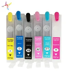 T0811-T0816 Refillable Ink Cartridge with Permanent Chip for Epson Stylus Photo Printer R390/RX590/R270/RX690/RX610/RX615/R290