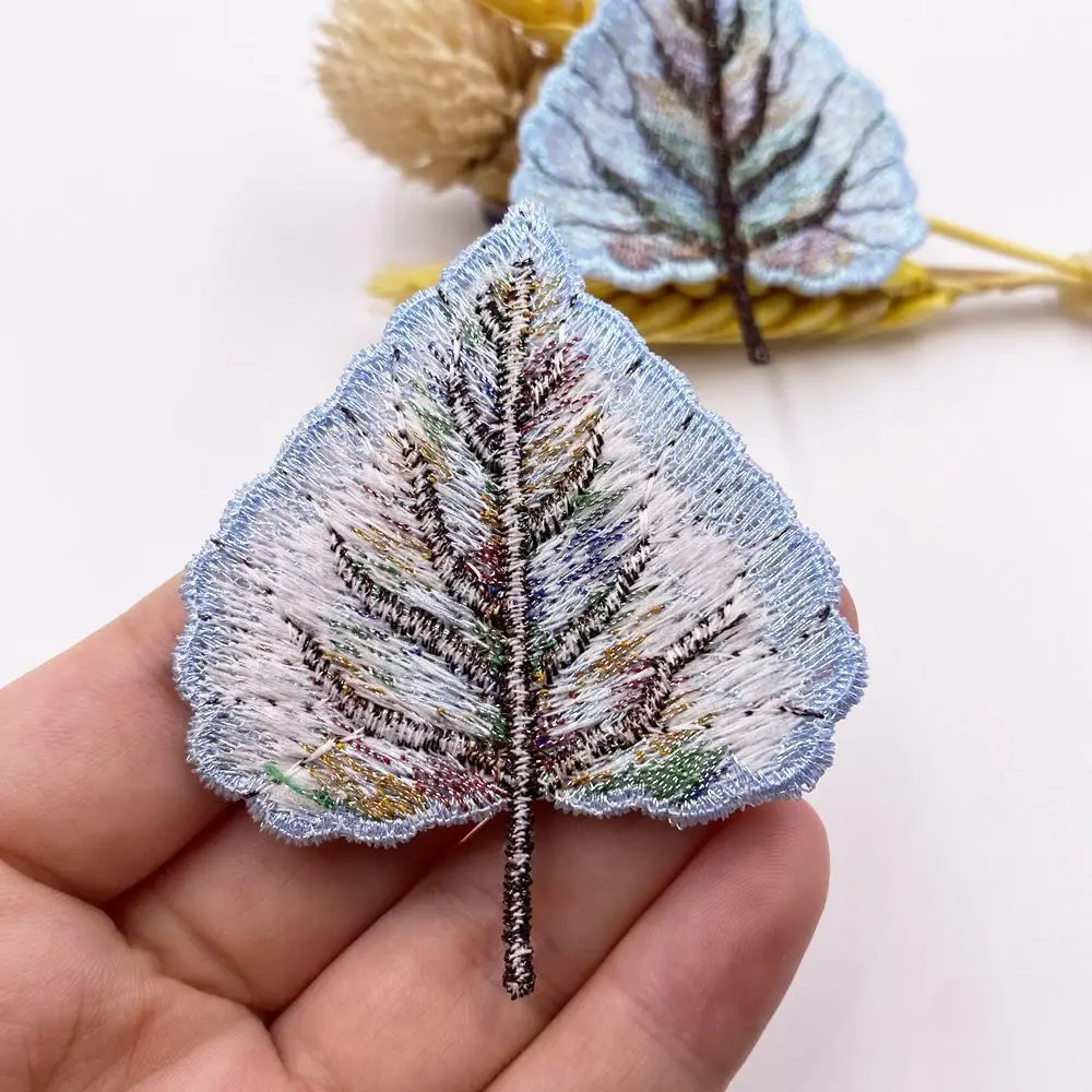 New Colorful Leaf Embroidered Clothes Patchs Wedding Sewing Applique for DIY Headwear Hat Decor Accessories Craft