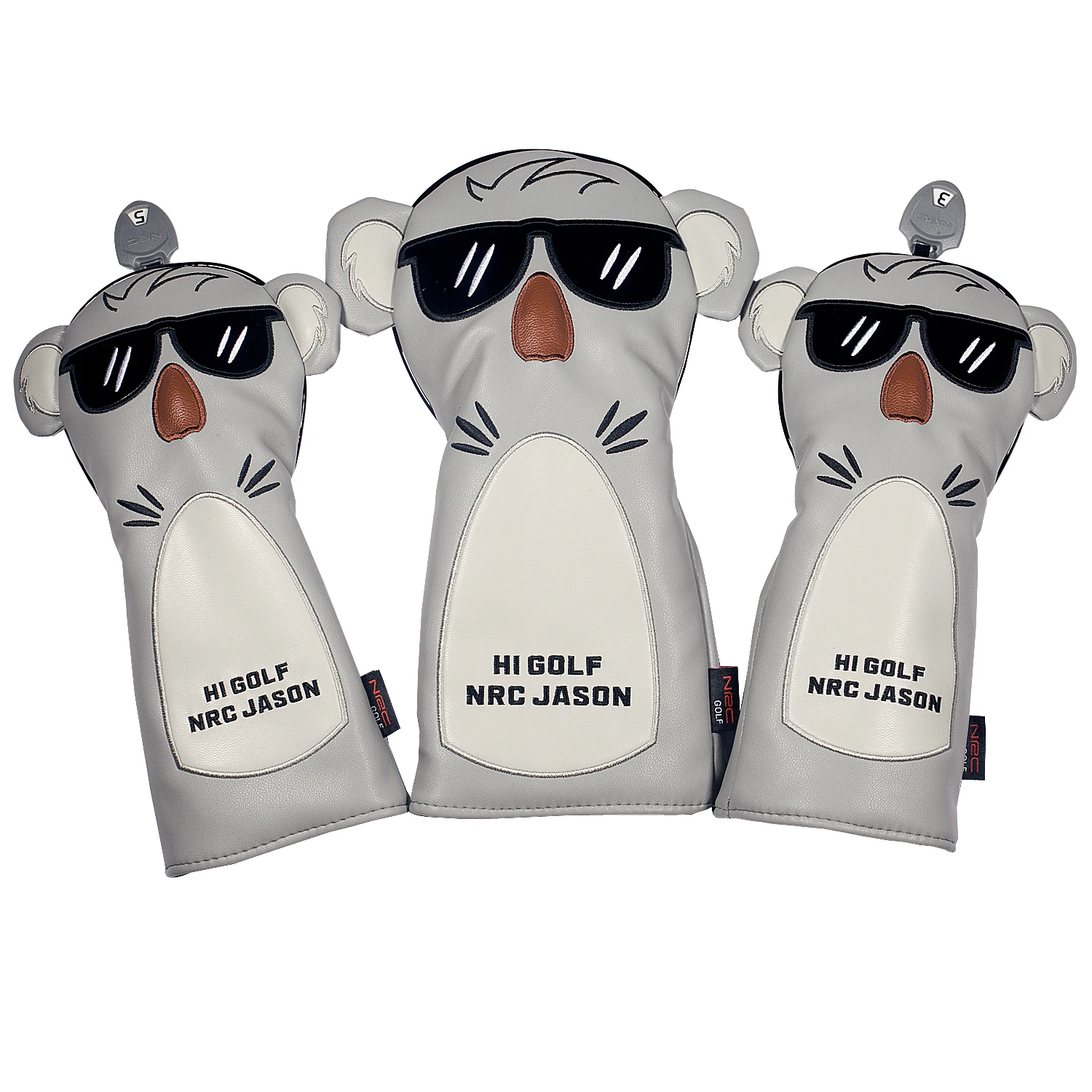 Golf Headcovers Club covers Golf Head Covers for #1 Driver #3 #5 Fairway Woods hybrid 460cc Koala Cartoon Animal lovely