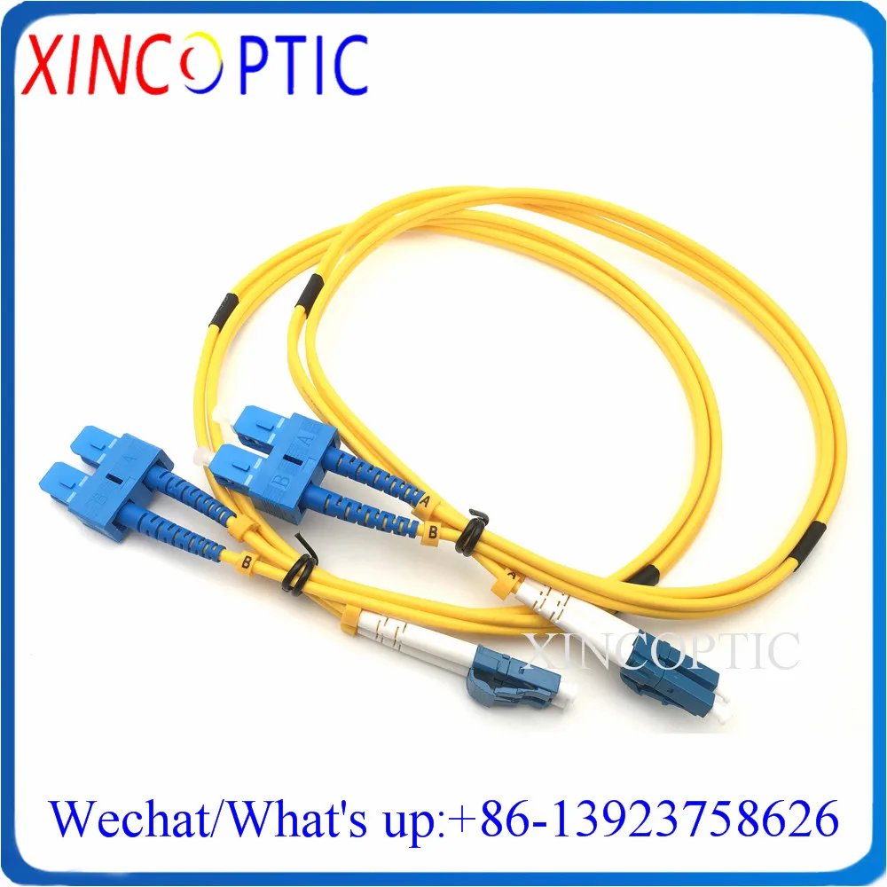 

10Pcs SM,DX,1M,Yellow LSZH,2.0mm/3.0mm,SC/UPC-LC/UPC SingleMode G652D G657A Duplex Fiber Optic Patch Cord Cable SC-LC Jumper