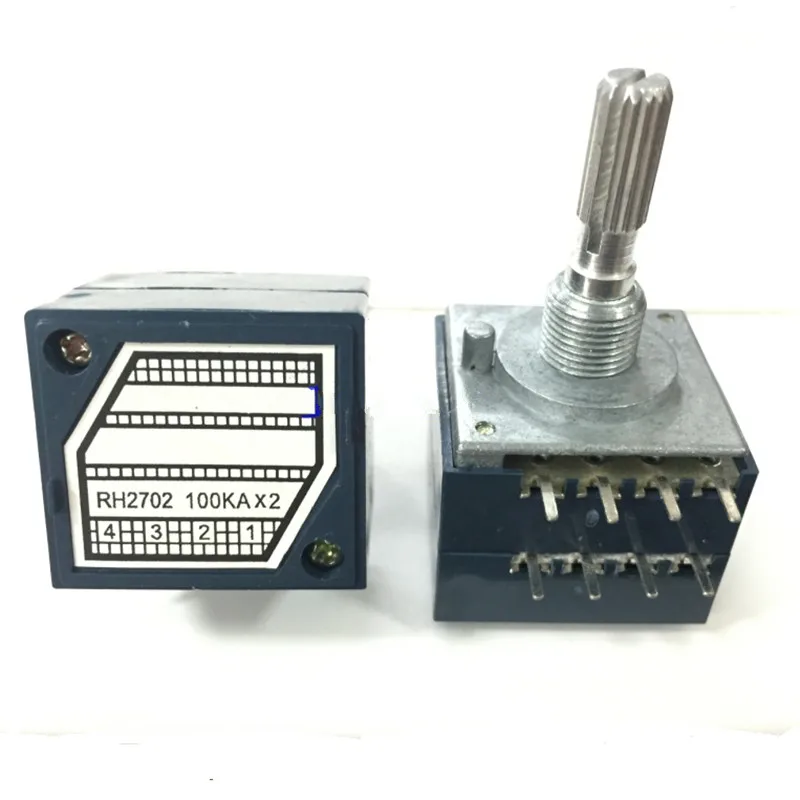 1pc Precision Chip Resistor Enthusiast Step ALPS RH2702 Double Volume Potentiometer 50KA 100KA 250KA Exponential Type