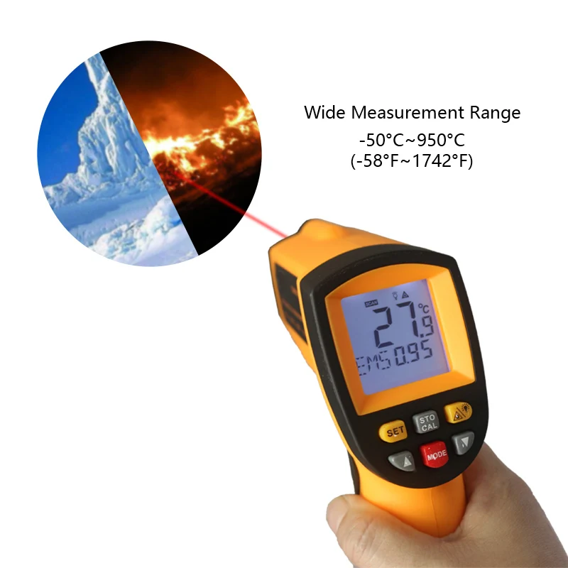 GM900 KT900 IR Infrared Thermometer Digital Temperature Meter -50~950C -58~1742F Pyrometer Celsius Termometro Infravermelho