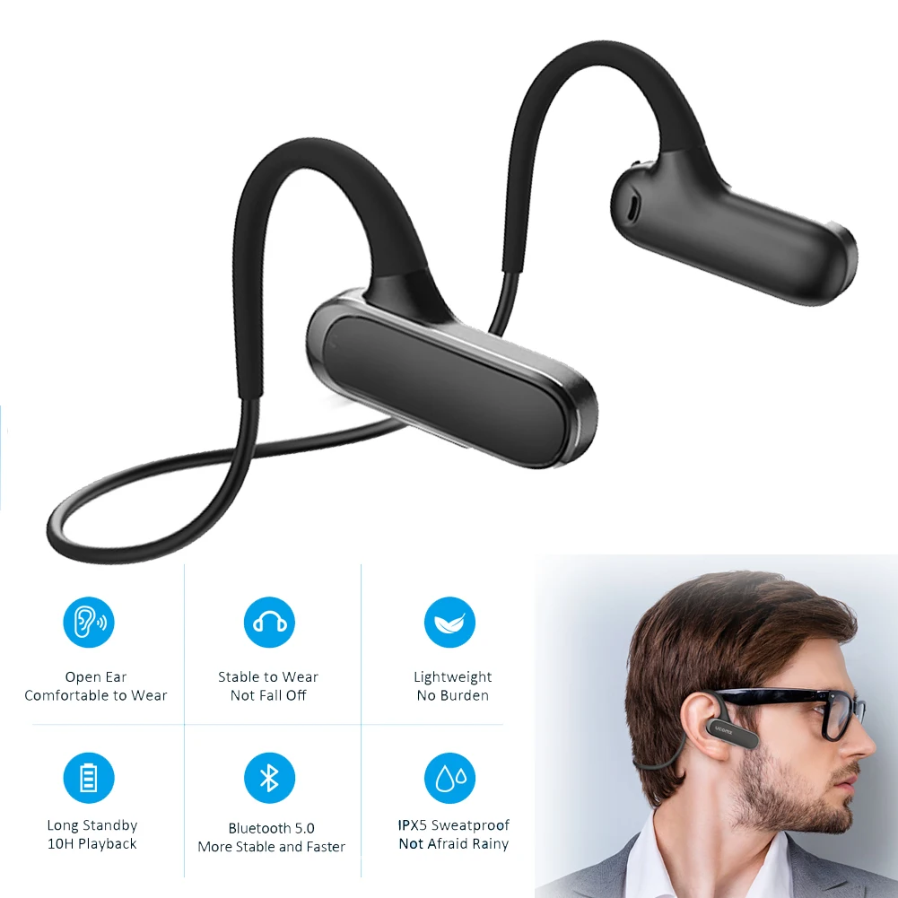 Stereo Headphone Open Ear Neckband Sport Earphone Ear Hook Bluetooth-compatible Waterproof Earbud For Samsung Huawei