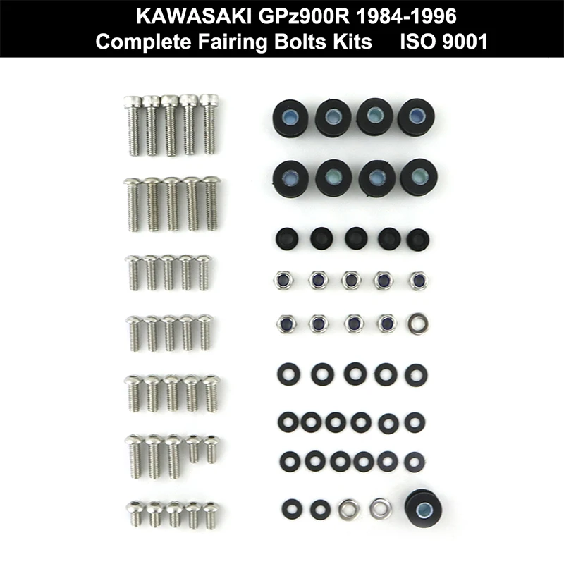 

Fit For Kawasaki GPZ900R 1984-1996 Motorcycle Complete Cowling Fairing Bolts Kit Speed Nuts Stainless Steel GPZ 900R