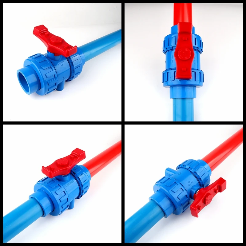 1PC 20~63mm UPVC Union Ball Valve Garden Irrigation System Aquarium Fish Tank Connector PVC Pipe Adapter Fittings