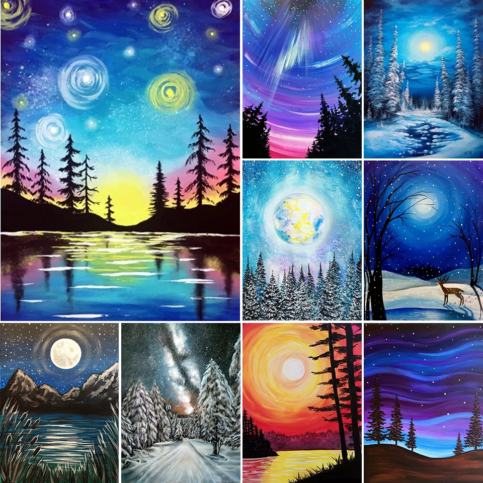 

5D DIY Diamond Painting Full Square Landscape Cross Stitch Kit Embroidery Scenery Mosaic Art Picture of Rhinestones Wall Decor