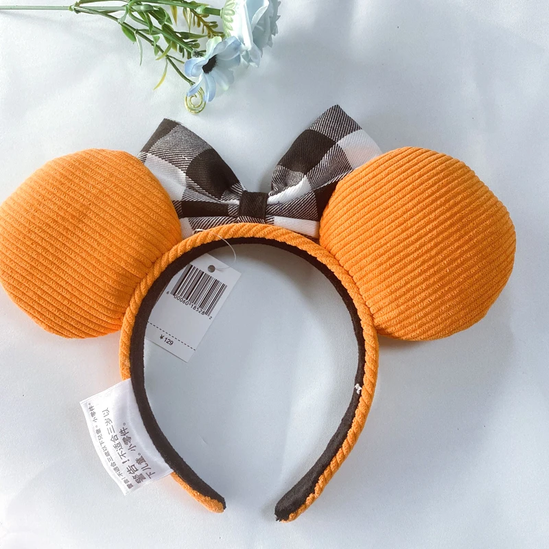 New Disney 3D PU Mickey Mouse Headband Cartoon Merry-Go-Round Pumpkin Headband Cosplay Plush Adult/Kids Headband