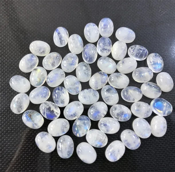 Natural Moonstone Cabochon 6*8mm Oval 5pcs/lot Loose Precious Gemstones CABS Wholesale Fashion Jewelry Accessories