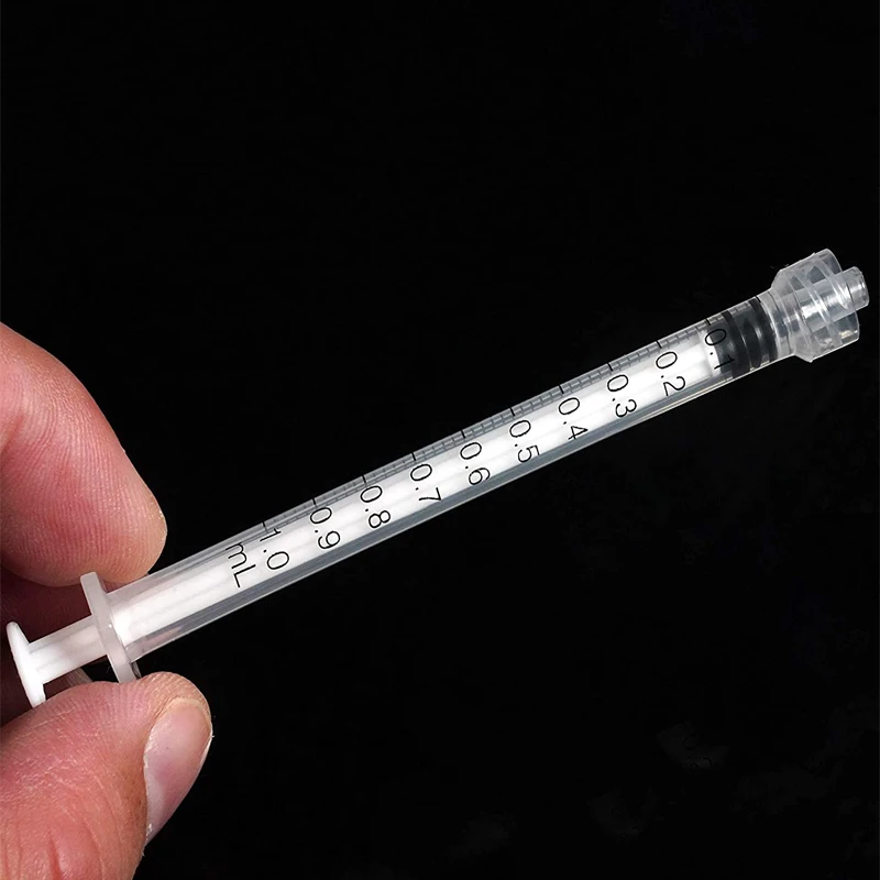 1CC/ML Luer Lock Syringe With Black Cap,Uses for Scientific Lab, Measurement and Dispensing Industrial