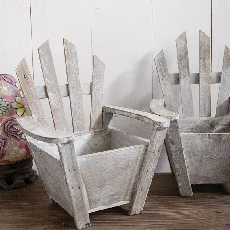 

Винтажный деревянный горшок для суккулентов, дизайн стула