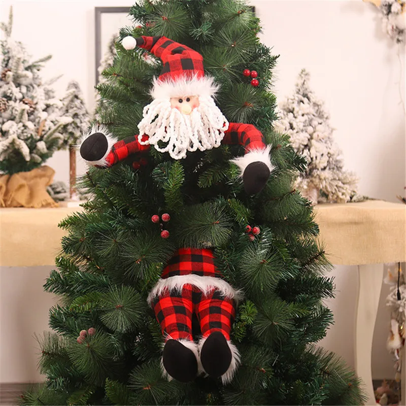 

Christmas Tree Decorations Santa Claus Doll Elf Hug Tree Holiday Home Shopping Mall Decoration supplies Plush Toys