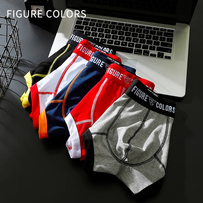 4Pcs New Brand Underwear Men Boxers Cotton Breathable Boxer Men Underwear U Convex Pouch Sexy Underpants Solid Homewear Shorts
