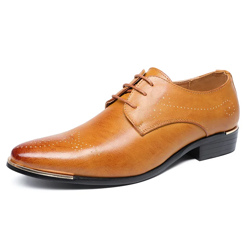 2020New Men Dress Shoes Fashion Oxford Business Men Shoes Pu Leather High Quality Soft Casual Breathable Men's Flats Slip-On Sho