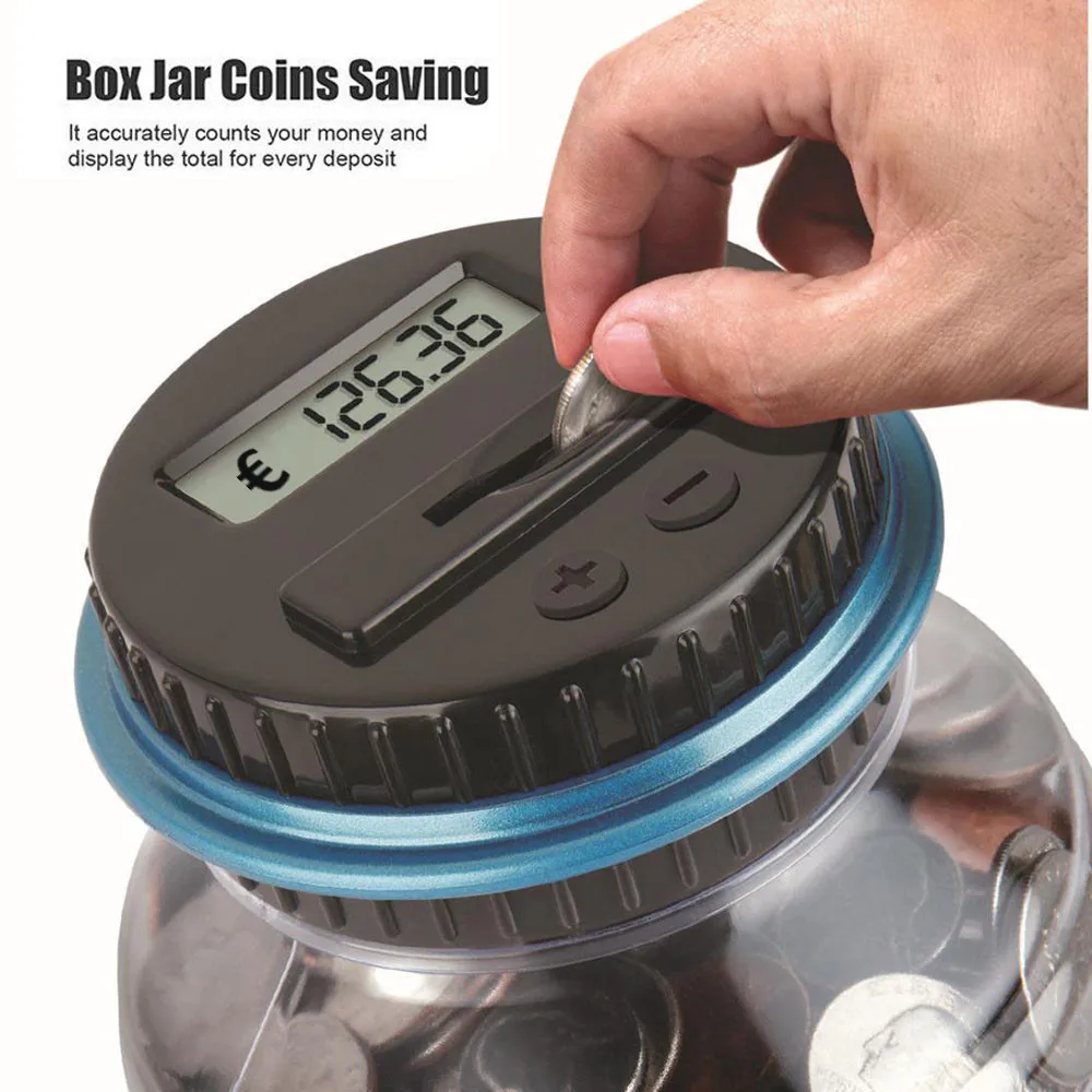 Piggy Bank Counter Coin Electronic Digital LCD Counting Coin Money Saving Box Jar Coins Storage Box For USD EURO GBP Money