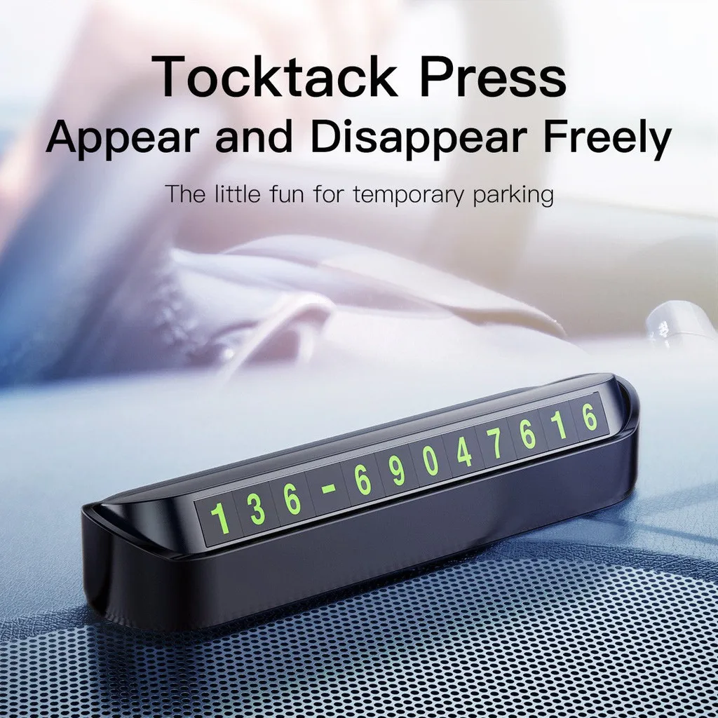 Tarjeta de estacionamiento temporal para automóvil, placa de número de teléfono, número de teléfono, parada de estacionamiento, accesorios de automóvil, estilo de automóvil, 13x2,5 cm