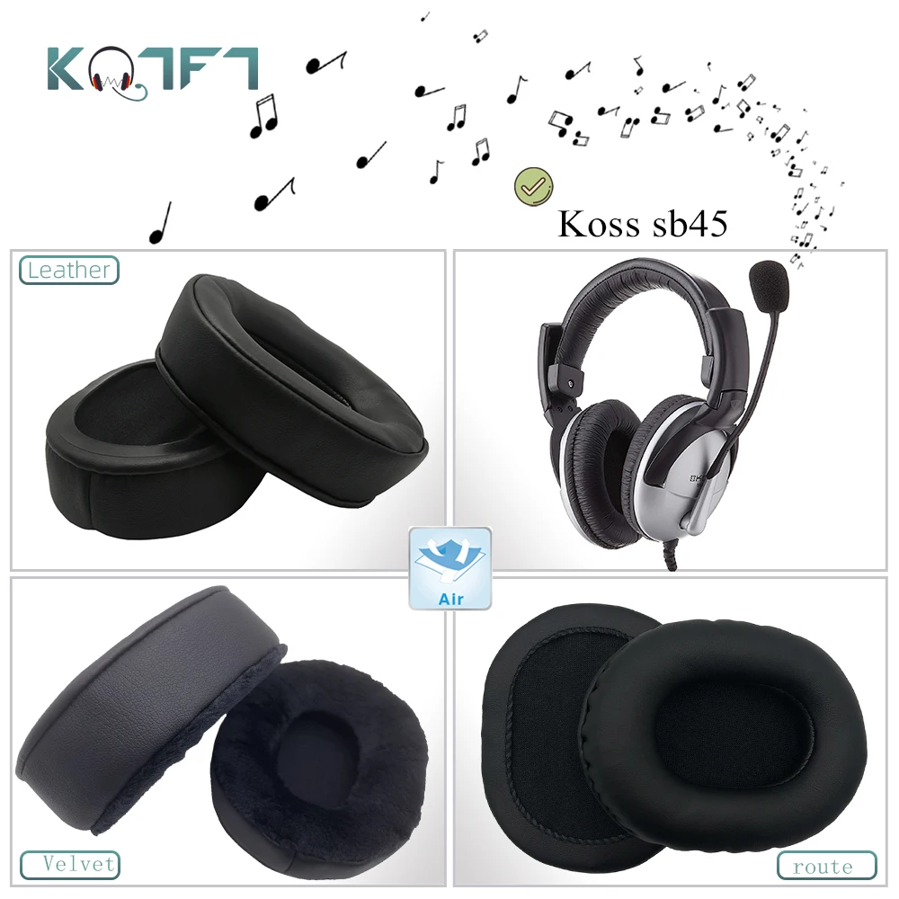 

KQTFT 1 Pair of Velvet leather Replacement EarPads for Koss sb45 Headset Earmuff Cover Cushion Cups