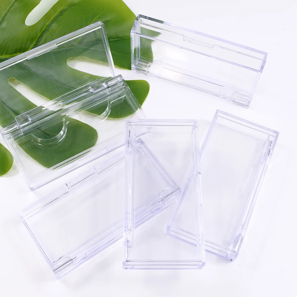 5/10/30/50 Pcs Clear Acrylic Lash Packaging Wholesale Lashes Box Case With Tray Custom Logo