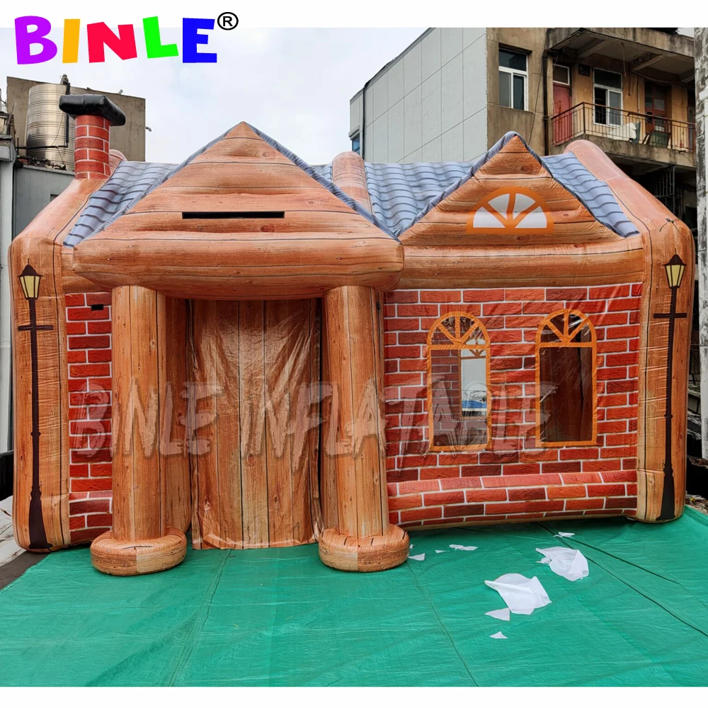 Hot pop up giant 7x6x5m inflatable irish pub with fire place,inflatable pub bar Vintage house tent for coporate events