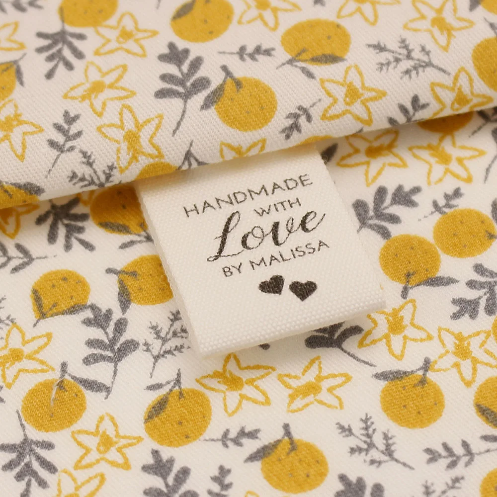 Sewing Labels, Personalized Brand, Custom Logo, Cotton Tags, Crafts Gifts, Handmade Items, With Love, 20mm X 70mm (MD5087)
