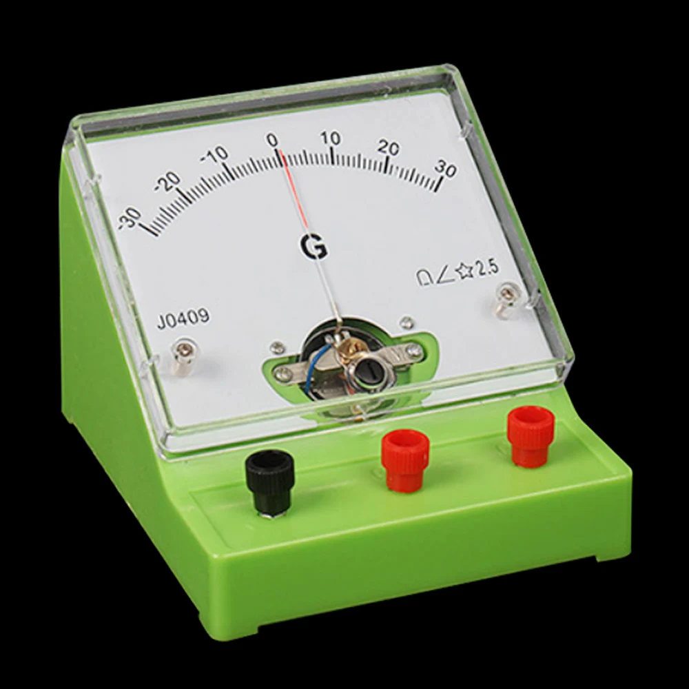 Galvanómetro sensible a CC, amperímetro, experimento físico, enseñanza, demostración, material de enseñanza de física, instrumento eléctrico