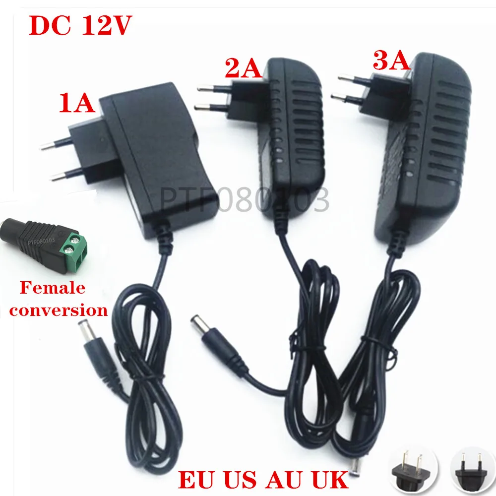 

AC 110V 220V to DC 12V 1A 2A 3A Transformer Power Supply LED Driver Adapter 12 Volt 12 V Converter Charger For LED Strip Lights