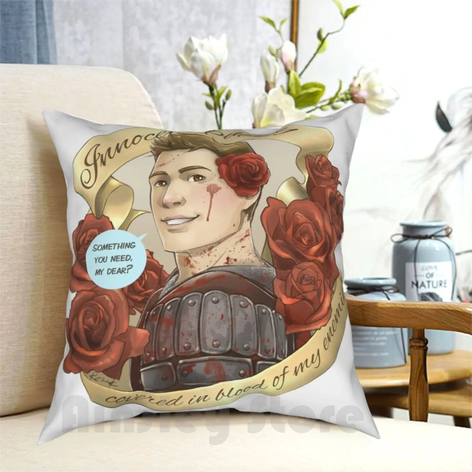 Alistair Pillow Case Printed Home Soft Throw Pillow Alistair Dragon Age Blood Innocent Poppy Covered In Blood Of My